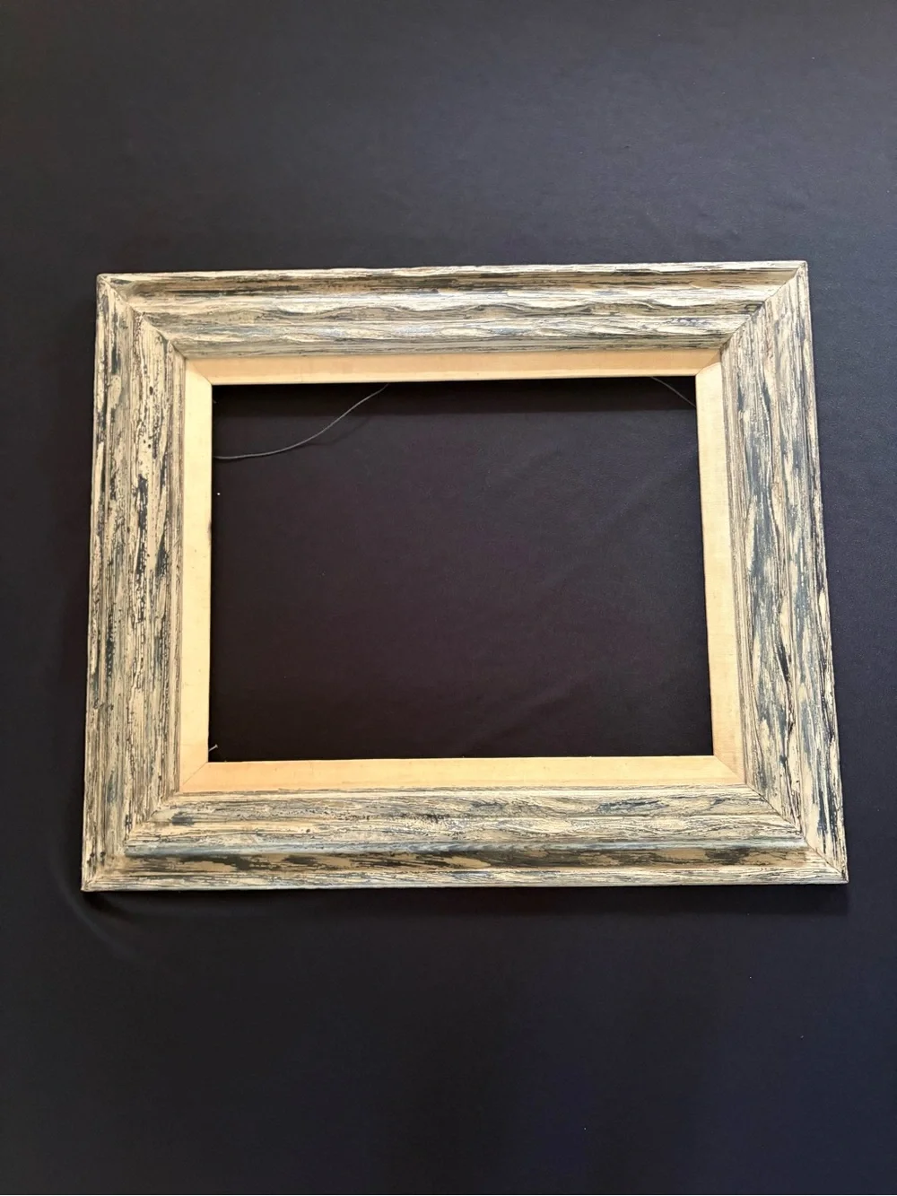 Vintage Rustic Weathered Wood Frame with Linen-Look Mat 26” x 22”
